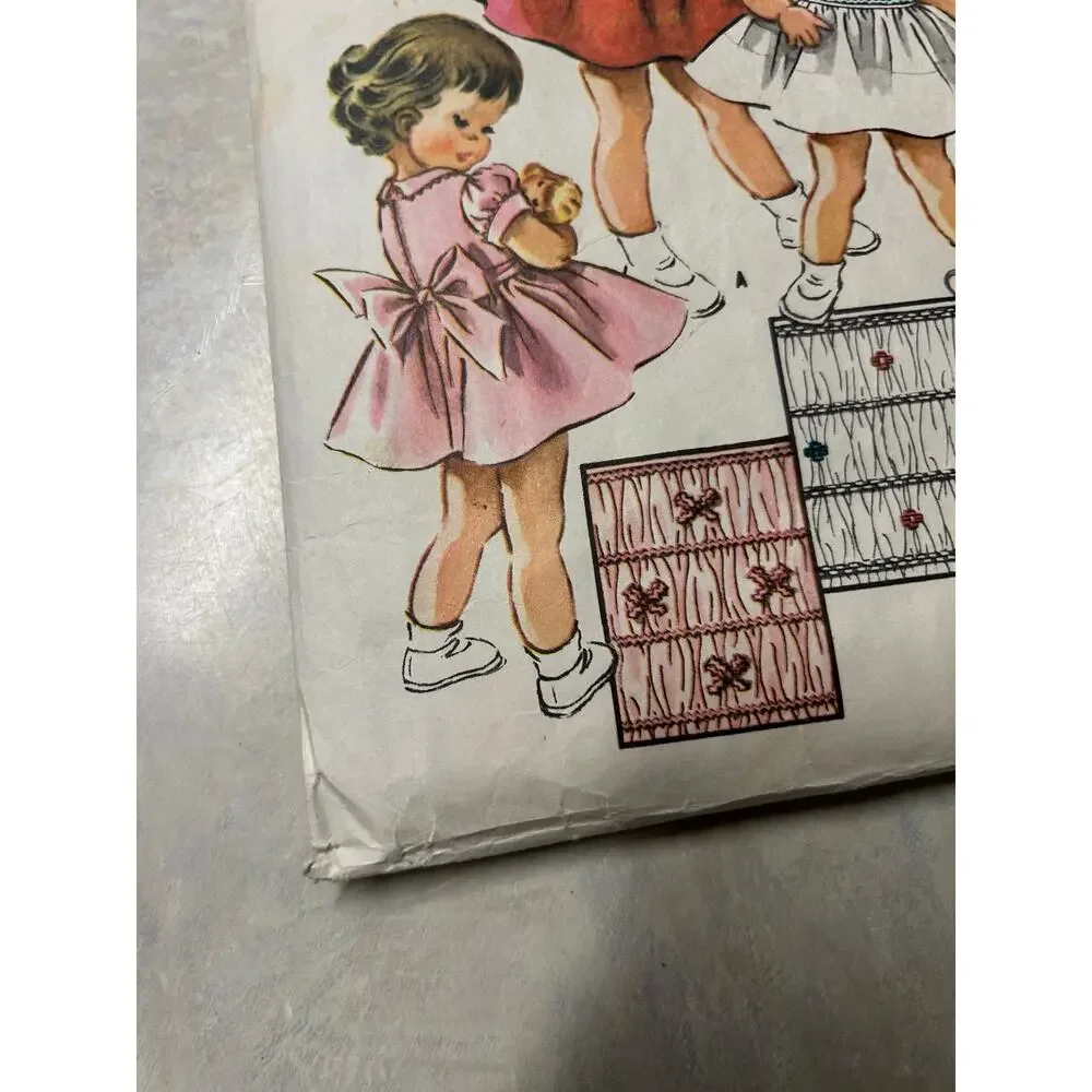 Vintage‎ 1958 McCalls Pattern #2245 Girl's Smocked dress Size 6